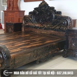 giường ngủ gỗ mun 1m8 x 2m
